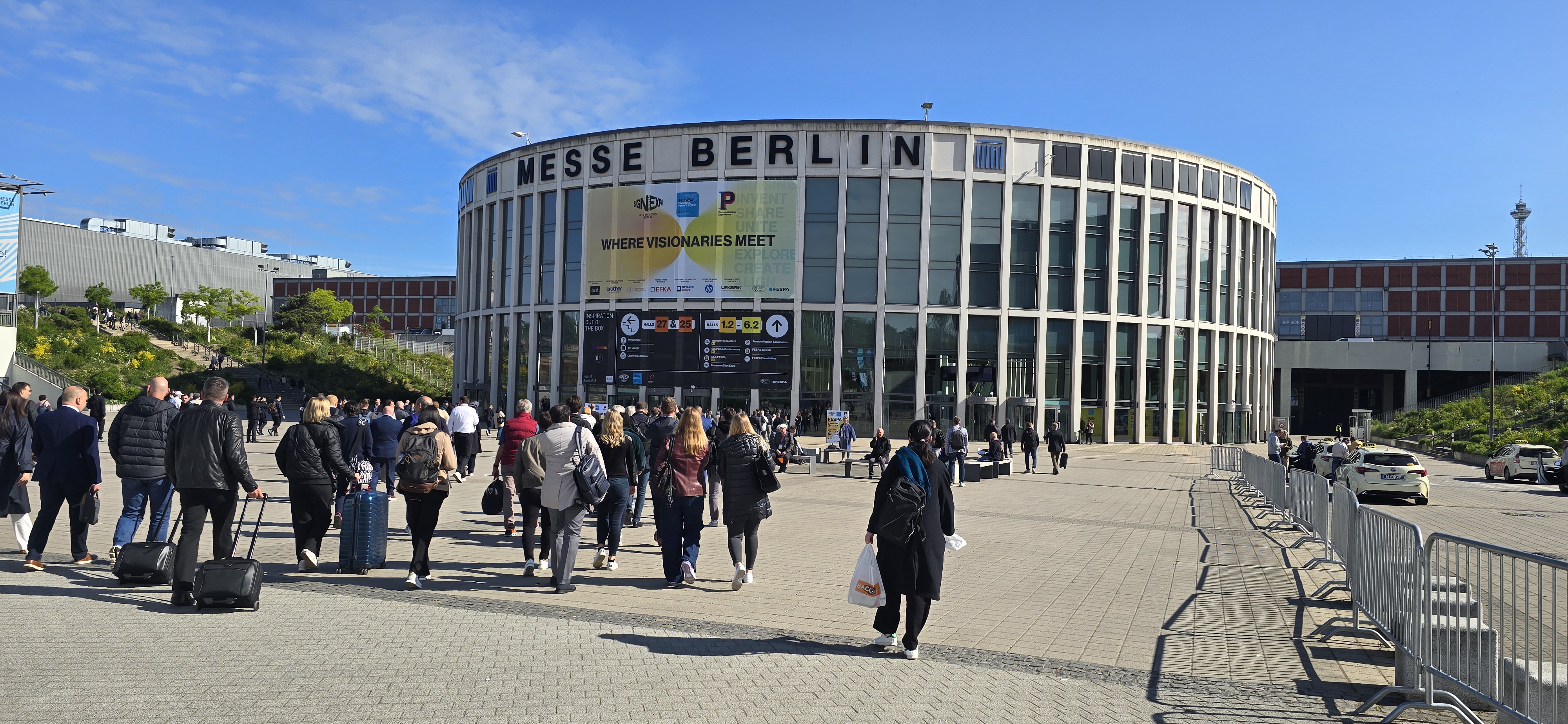 Visitors arriving at Messe Berlin for FESPA