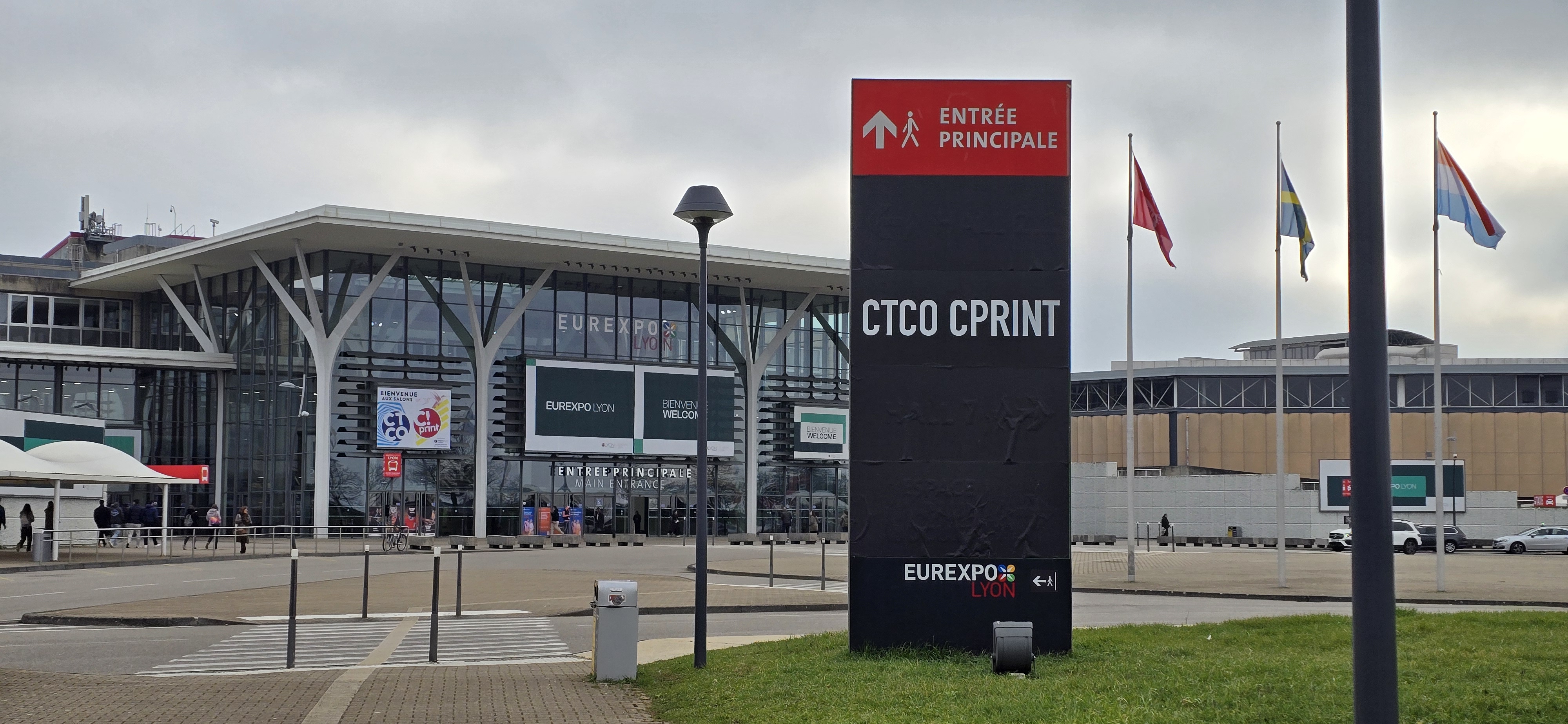 The main entrance to the CTCO Print expo at Eurexpo Lyon